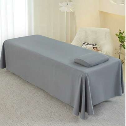 Solid Bed Skirt For Beauty Salon Massage Table Sheet Massage Bed Cover Full Cover With Hole,Beauty Salon Bedspread One Piece Beauty Bed Sheet(120*230CM)