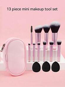 13 Peças Conjunto de Minipincéis de Maquiagem, Pincéis Cosméticos de Tamanho Portátil para Viagem, Opções Multicoloridas, Conjunto de Pincéis, Kit de Pincéis de Maquiagem, Conjunto de Pincéis de Maquiagem, Kit de Maquiagem Completo, Conjunto de Pincéis de Maquiagem, Kit de Maquiagem Completo, Kit de Pincéis, Conjunto de Pincéis de Maquiagem, Conjunto de Presentes de Maquiagem, Conjunto