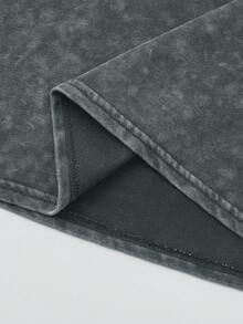 Shwiy Men's Street Casual Washed Sleeveless Vest With Retro Ramen Print, Slim Fit Cartoon Letter Minimalist Stylish Leisure - Dark Grey - View 6