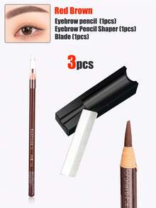 3-In-1 Eyebrow Shaper Set - Eyebrow Pencil, Pencil Sharpener With Blades, Eyebrow Groomer; Compact And