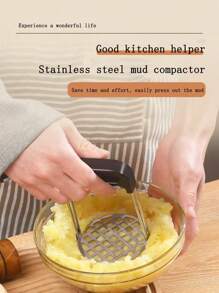 1/2 Stücke Edelstahl Kartoffelpresse, manueller Kartoffelpürierstößel, Pürierwerkzeug für Babynahrung, Kartoffelpresse