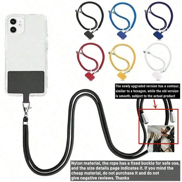 Sangle universelle réglable pour le cou avec cordon détachable en nylon réglable en diagonale et joint anti-perte, avec cordon suspendu pour téléphone et laisse anti-perte pour le cou Accessoires pour téléphone portable.