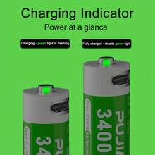 PUJIMAX 8pcs AA 1.5V 3400mWh Rechargeable Lithium Batteries, Type-C Port Charging, Save More Money, Stable Voltage, Quality Is Far Ahead. Suitable For Alarm Clock, Remote Control, Doorbell, Camera, Flash, Shaver, CD Player, Power Remote Control, Halloween Lights. [Please Use Type-C Port Cable For Charging] - AA - View 5
