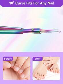 1 Stück Edelstahl Nagelhautnipper - feine spitze Spitze, verlängerter Griff, Multifunktions-Beauty-Tool für Maniküre, Augenbrauen und Wimpern - Verschiedenfarbig - Übersicht 5