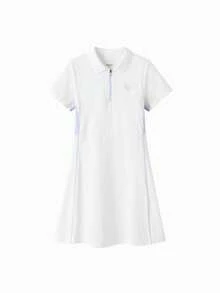 Balabala 女孩快乾運動連衣裙，輕便涼爽 - 本白 - 查看 1