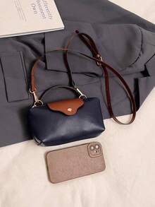 Mini New Fashion Handbag With Contrast Color Design, Made Of Waterproof Nylon Fabric, Includes Shoulder Bag, Square Bag And Vegetable Basket Bag, Suitable For Commuting, Parties And Vacations In Winter - Royal Blue - View 8