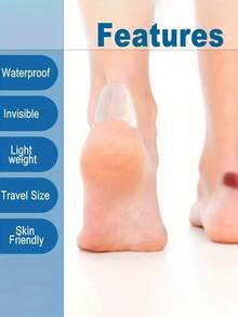 10pcs Waterproof Blister Bandages - Waterproof Gel Pads For Heel & Toe Protection, Rubber Gel Heel & Toe Protectors, Anti Friction Adhesive Patches For Blister Prevention, Transparent Relief Pads For Hiking, Sports & Shoe Comfort