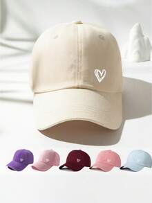 1pc Heart Print Adjustable Baseball Cap, Outdoor Sun Protection Casual Hat For Spring Autumn Travel Beach, For Young Men, Y2K Style,Summer,Holiday - Baseball Cap - View 1