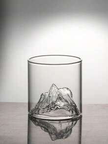 1 PC, Mountain Whiskey Glass(Without Spoon), Rocks Glass, Old Fashioned Glass, Cocktail Glass, Bourbon Glass, Unique Design, Heavy Base, Stylish Drinkware, For Home Bar, Birthday Gift, Father's Day Present, For Men, Husband, Boyfriend - Multicolor - View 11