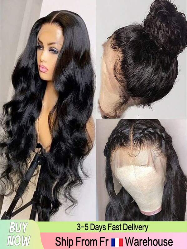 bling hair 360 Lace Front Perücken, Echthaar, vorgezupft, klebefrei, Vollperücken, unbehandeltes Echthaar, gewellt, 360 Lace Frontal Perücken für Frauen mit Babyhaar, können Dutt und hohen Pferdeschwanz machen, natürliche Farbe 180 %