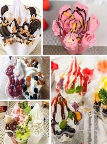 10/30/50pcs Clear Plastic Ice Cream Cups - Disposable, Rust-Proof Bowls For Sundaes, Yogurt Parfaits, Appetizers, Fruit & - Perfect For Parties & Dessert Serving, Ice Cream Bowls