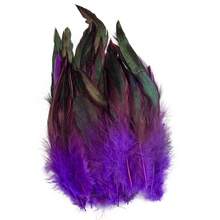 15-20厘米真野鸡羽毛工艺品 DIY 嘉年华配件 50 件装鸡毛手工艺品珠宝装饰羽毛
