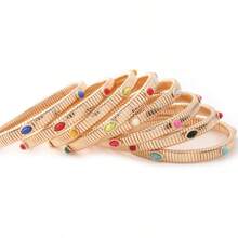 Bohemian Metal Spring Chain Copper Bracelet For Women, Fashion Jewelry Gift For Vacation