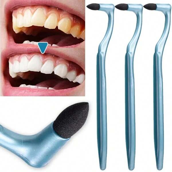 1 pieza Conjunto manual de borrador de manchas en los dientes y pulido dental - Uso en el hogar para eliminar el sarro y blanquear los dientes, alternativa al hilo dental, previene el mal aliento, sin electricidad, aplicable en el baño