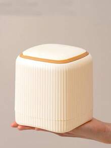 1pc 25 New Mini Desktop Trash Can, Press Open Lid Compact Clean Trash Can For Home And Office, Suitable For Kitchen, Bathroom, Bedroom, Living Room And Countertop Storage - Cosmetics, Office Supplies Decoration And Storage Bathroom Decor Fall Decor Back To School - Multicolor - View 7