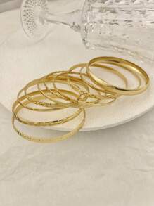 4pcs/3pcs Vintage Punk Asymmetric Big & Chunky Bracelet Set, Women Timeless Beauty Cuff Bracelet, Everyday Wear Jewelry Accessory