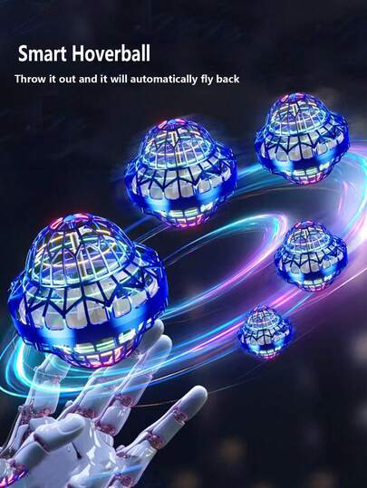 1pc Rotating UFO Intelligent Levitation Ball Magic Toy, Glowing Finger Flying Saucer, Sci-Fi Tech Toy, Holiday Gift For Boys