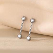 SWANJO 1 件装 12-20 毫米钛金 CZ 镶边乳头环 14G 方晶锆石内螺纹乳头杠铃穿孔性感女性珠宝