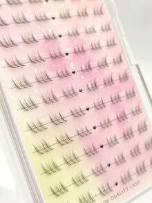 72pcs Winged Fox Style Curly Down Lashes, Cartoon Pop Idol Graphic, Flared Knot-Free 3-Step Natural Lashes For Beginners - B - View 3