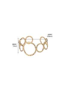 1PC Hollow Bangles For Women Gold Color Stainless Steel Cuff Bangle Bracelet Fashion Wedding Jewelry Gift - Multicolor - View 5