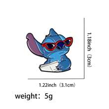 Disney 1 pièce Broche Disney Stitch, épinglette émaillée distinctive - Insigne mignon pour sacs à dos et vêtements, accessoire de broche pour vêtements, attache de sac