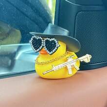 1pc Duck Designed Car Decoration, Automotive Interior Ornament, Motorcycle Bicycle Decor, Cute Style