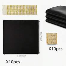 20 件带环的缎面布餐巾，17 X 17 英寸 - 柔软、可重复使用的红色、黑色、粉色和绿色涤纶餐巾，适用于婚礼、毕业典礼、圣诞派对装饰 - 彩色 - 查看 8
