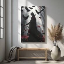 1 Pc Framed Anime Wall Art Textured Canvas Poster Painting Wall Decor For Bedroom Living Room, Ready To Hang - 彩色 - 查看 5