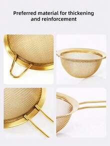 1-3pcs Stainless Steel Fine Mesh Tea Strainer With Handle - Japanese Style Matcha Powder Sifter - Multicolor - View 11