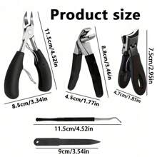5 Stück professioneller Zehennagel-Kneifer Set für eingewachsene und dicke Zehennägel, Edelstahlklinge mit Hohlschliff, moderner Stil mit Aufbewahrungsbox, unparfümiert, für Männer & Frauen