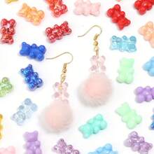 Set de 30 cuentas de oso de acrílico - transparentes, de unicolor y de degradado, utilizadas para la fabricación de joyas DIY, de 18x11mm - perfecto para pulseras, collares, llaveros, atrapa sueños, borlas y manualidades.