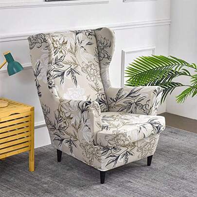 2 chiếc vỏ bọc ghế có cánh in, tấm bảo vệ ghế co giãn chống trượt, vỏ bọc đồ nội thất cho phòng ngủ, văn phòng, trang trí phòng khách