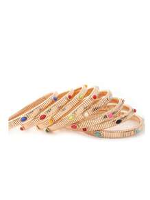 Bohemian Metal Spring Chain Copper Bracelet For Women, Fashion Jewelry Gift For Vacation