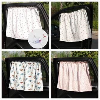 Suction Cup Curtain In The Car Window Sunshade Cover Cartoon Universal Side Window Sunshade UV Protection