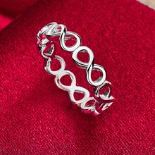 Anillo de Plata de Ley 925 Número 8 para Mujer Hombre Moda Boda Compromiso Fiesta Regalo Joyería con Encanto - Plateado - Ver 5
