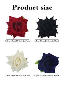 2 piezas Clips de pelo con diseño de rosa de moda, hechos de fibra de poliéster, lindos, adecuados para uso diario, maquillaje, fiestas, y apropiados para todas las estaciones, incluyendo Halloween - A - Ver 2