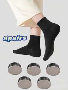 5/10 Pairs Disposable Compressed Mid-Calf Socks, Unisex Hygienic No-Wash Socks For Travel (White, Black, Grey) - Multicolor - View 18