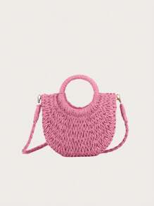 Yogodlns Sac à bandoulière en osier tissé, Décoration de marguerite, Petit sac à main fait main, Sac d'été bohème