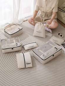 7Pcs/Set Large Capacity Foldable Storage Bag For Sorting Clothes, Pants, Underwear, Socks With Easy Access And Visibility - Space-Saving - Multicolor - View 1