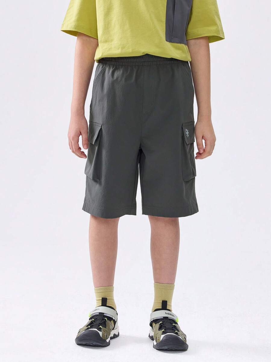 Balabala Boys' Quick-Dry Cargo Shorts, Stylish & Breathable Summer Wear - Dark Gray - View 1