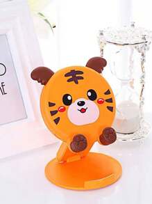 1pc Cute Cartoon Mobile Phone Holder, Rotatable Portable Foldable Desktop Slouchy Bracket For Tablet, Live Streaming Stand