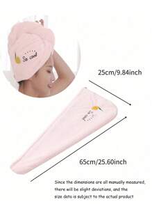 5-Piece Set Of Coral Velvet Cartoon Embroidered Hair Blowing Hats, Women's Bathing Hats With Water Absorbing Triangle Hats, Water Absorbing Hair Blowing Towels, 1 Women's Quick Drying Hair Towel, Highly Absorbent Coral Velvet Women's Hair Towel Set