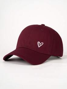 1pc Heart Print Adjustable Baseball Cap, Outdoor Sun Protection Casual Hat For Spring Autumn Travel Beach, For Young Men, Y2K Style,Summer,Holiday - Baseball Cap - View 7