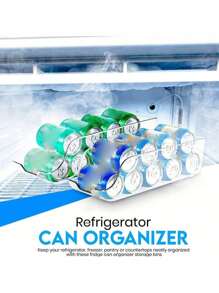 1 pieza Organizador apilable transparente | Almacenamiento polivalente para despensa y nevera para latas de refrescos, sopas y alimentos | Accesorio de cocina que ahorra espacio