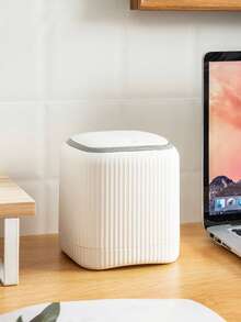 1pc 25 New Mini Desktop Trash Can, Press Open Lid Compact Clean Trash Can For Home And Office, Suitable For Kitchen, Bathroom, Bedroom, Living Room And Countertop Storage - Cosmetics, Office Supplies Decoration And Storage Bathroom Decor Fall Decor Back To School - Multicolor - View 3