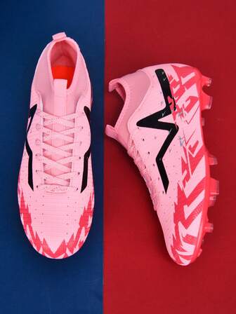 1 par fotbolls-/fotbollsskor för män/kvinnor för vuxna, studenter, ungdomar - High-Top utomhussportskor för lagtävling, stora storlekar Halkfria, slitstarka TF-dubbar Lämpliga för konstgräs, sand, naturgräs, inomhusbana, snörning, små klotsar, läderskor, lätta läderskor, lätta läderskor. Designa högklassiga professionella fotbollsskor, Factory Direct