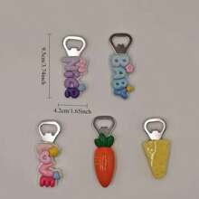 1/5 piezas de imanes de nevera de resina con efecto ombré y letras de colores, abrebotellas de queso y zanahoria 3D, imanes de nevera de comida novedosos
