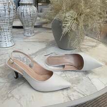 Show Show WOMEN'S PUMP, OPEN BACK, BUTTONING WITH BUCKLE, 7.5 CM HEEL - 白色 - 查看 3