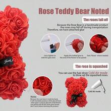 1pc 20cm Rose Bear, Handcrafted Rose Teddy Bear PVC Gift Box, Used For Mother's Day, Christmas, Valentine's Day, Friends' Day, Anniversary And Bride Gifts - Multicolor - View 6
