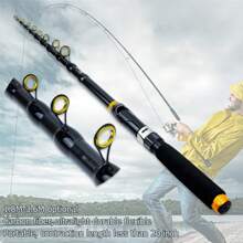 Vara de Pesca Telescópica de 1,8m a 3,6m com Opção de Molinete, Cabo de Cortiça, Fibra de Carbono, Vara de Carpa Multifuncional Spinning, Vara de Viagem Portátil, Equipamento de Pesca